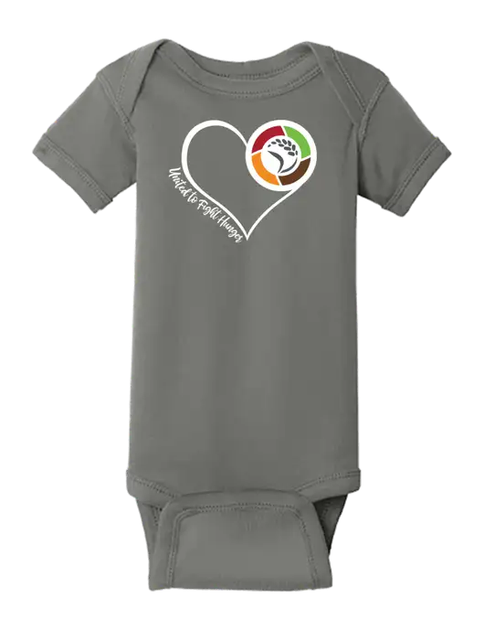 Rabbit Skins Charcoal Infant Short Sleeve Baby Rib Bodysuit w/Heart Design Logo