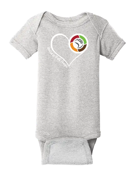 Rabbit Skins Light Grey Heather Infant Short Sleeve Baby Rib Bodysuit w/Heart Design Logo