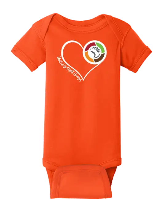 Rabbit Skins Orange Infant Short Sleeve Baby Rib Bodysuit w/Heart Design Logo