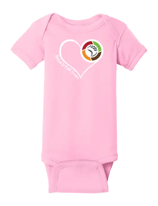 Rabbit Skins Pink Infant Short Sleeve Baby Rib Bodysuit w/Heart Design Logo