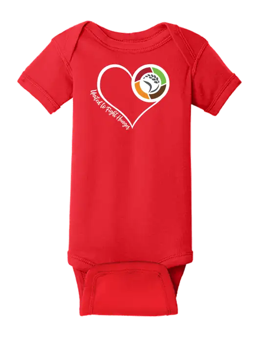 Rabbit Skins Red Infant Short Sleeve Baby Rib Bodysuit w/Heart Design Logo