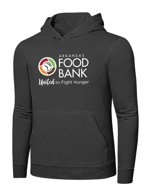 Charcoal 7.8 oz Ring Spun Hooded Sweatshirt w/Arkansas Foodbank Logo