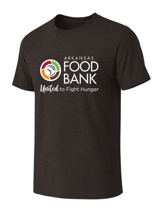 BELLA+CANVAS Dark Grey Heather CVC Short Sleeve Tee w/Arkansas Foodbank Logo