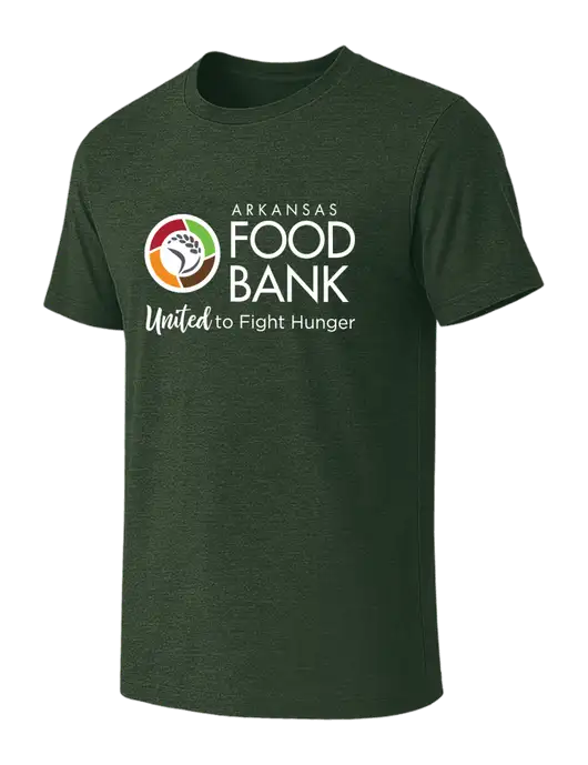 BELLA+CANVAS Heather Forest CVC Short Sleeve Tee w/Arkansas Foodbank Logo