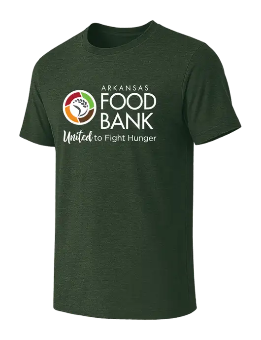 BELLA+CANVAS Heather Forest CVC Short Sleeve Tee w/Arkansas Foodbank Logo