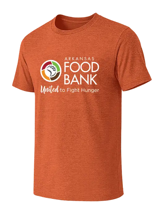 BELLA+CANVAS Heather Orange CVC Short Sleeve Tee w/Arkansas Foodbank Logo