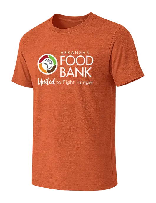 BELLA+CANVAS Heather Orange CVC Short Sleeve Tee w/Arkansas Foodbank Logo