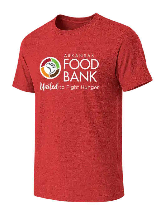 BELLA+CANVAS Heather Red CVC Short Sleeve Tee w/Arkansas Foodbank Logo