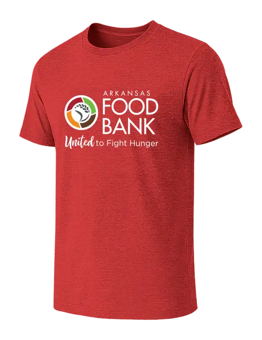 BELLA+CANVAS Heather Red CVC Short Sleeve Tee w/Arkansas Foodbank Logo