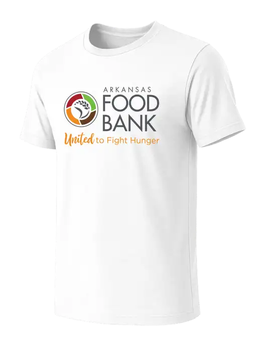 BELLA+CANVAS White Blend CVC Short Sleeve Tee w/Arkansas Foodbank Logo