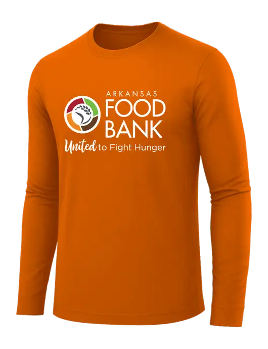 Long Sleeve Dark Orange PosiCharge Competitor Tee w/Arkansas Foodbank Logo