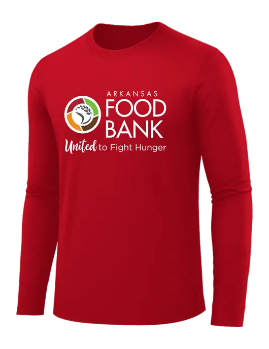Long Sleeve Red PosiCharge Competitor Tee w/Arkansas Foodbank Logo