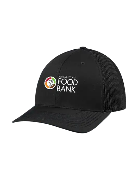 Richardson Adjustable Snapback Original 112 Trucker Cap Black w/Black Mesh w/Arkansas Foodbank Logo
