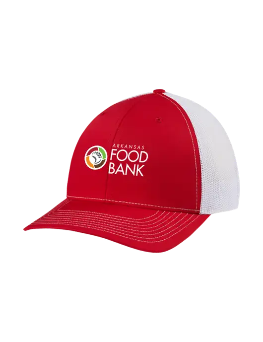 Richardson Adjustable Snapback Original 112 Trucker Cap Red w/White Mesh w/Arkansas Foodbank Logo