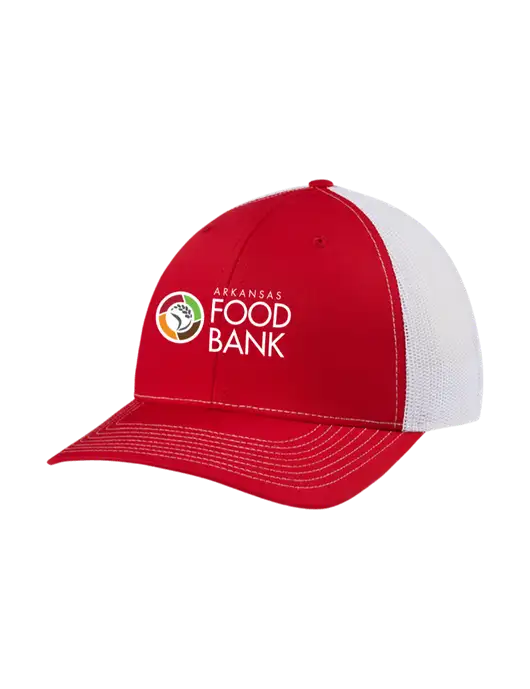 Richardson Adjustable Snapback Original 112 Trucker Cap Red w/White Mesh w/Arkansas Foodbank Logo