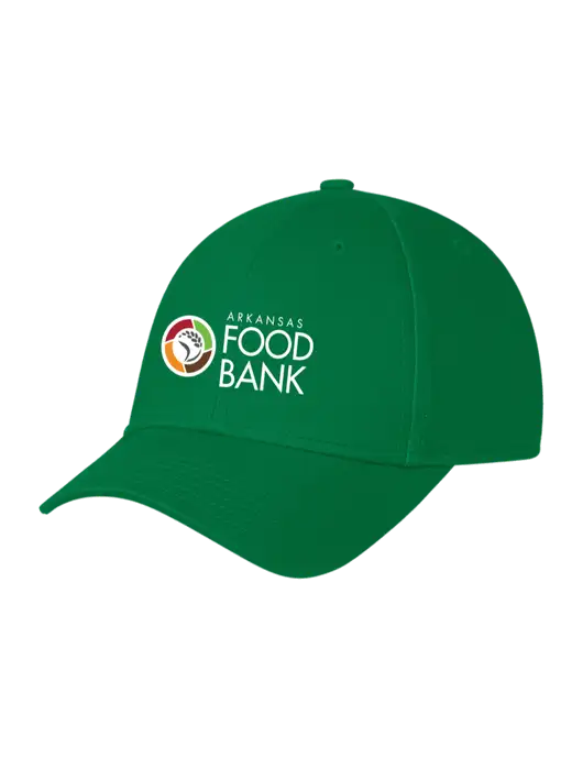 Kelly Green Structured Cap Hook & Loop w/Arkansas Foodbank Logo