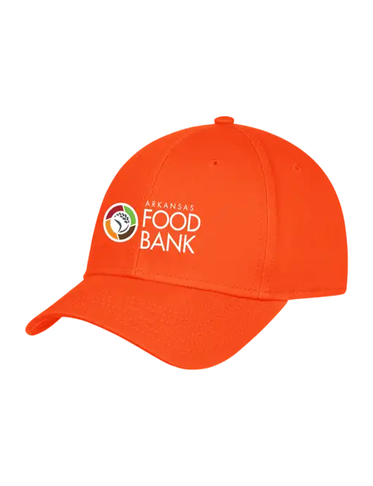 Orange Structured Cap Hook & Loop w/Arkansas Foodbank Logo