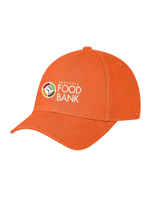 Orange Structured Soft Snap Closure Hook & Loop Cap w/Arkansas Foodbank Logo