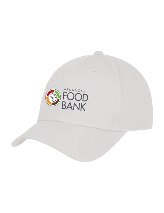 White Structured Cap Hook & Loop w/Arkansas Foodbank Logo