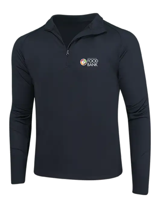 Black Sport Wick Stretch 1/4 Zip Pullover w/Arkansas Foodbank Logo