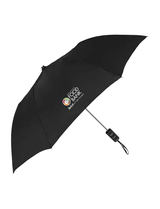 Black 42" Folding Umbrella  w/Arkansas Foodbank Logo
