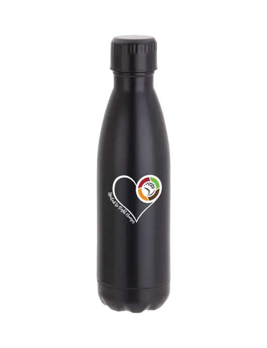 City Go Matte Black 17 oz Insulated Bottle w/Heart Design Logo