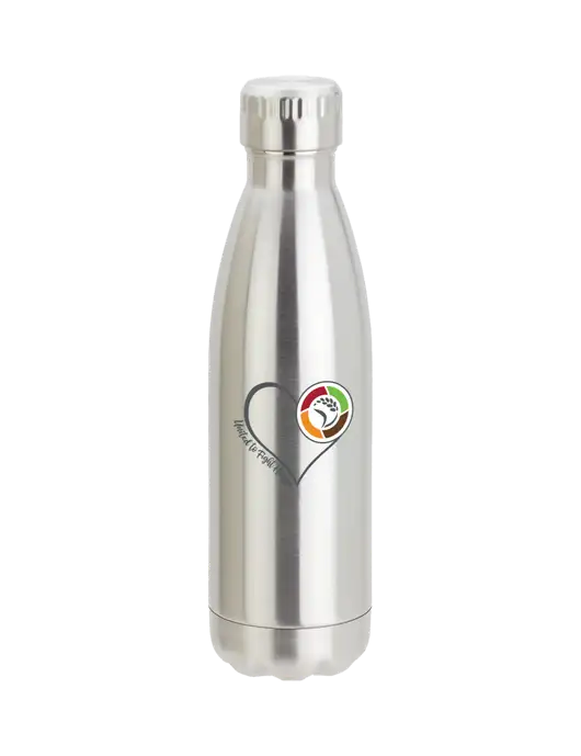 City Go Silver 17 oz Insulated Bottle w/Heart Design Logo