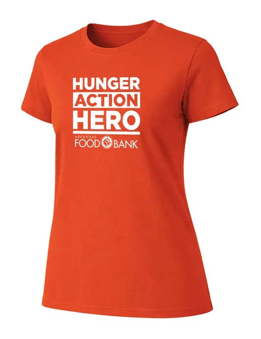 Womens Ring Spun Orange 4.5 oz T-Shirt w/Hunger Action Month Logo