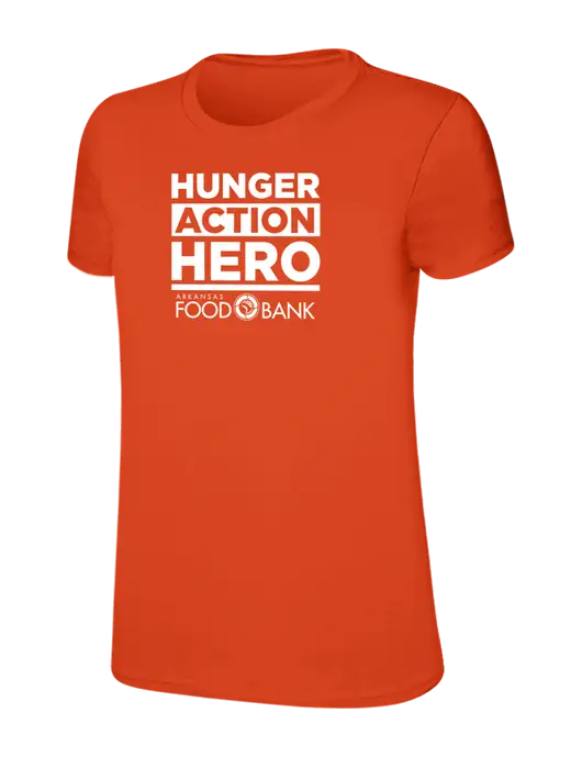 Womens Ring Spun Orange 4.5 oz T-Shirt w/Hunger Action Month Logo