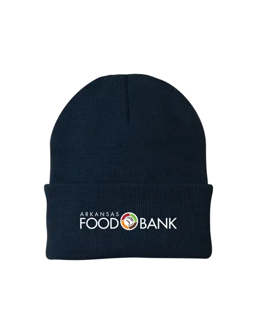 Navy Knit Cap w/Arkansas Foodbank Logo