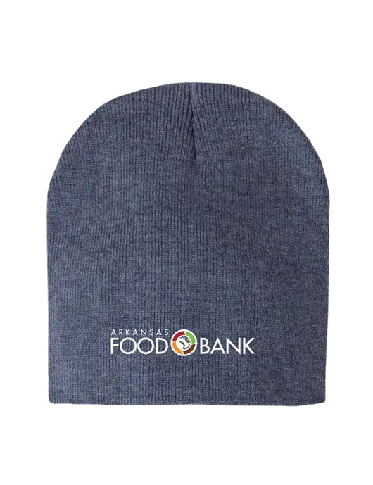 Navy Heather Element Knit Beanie w/Arkansas Foodbank Logo
