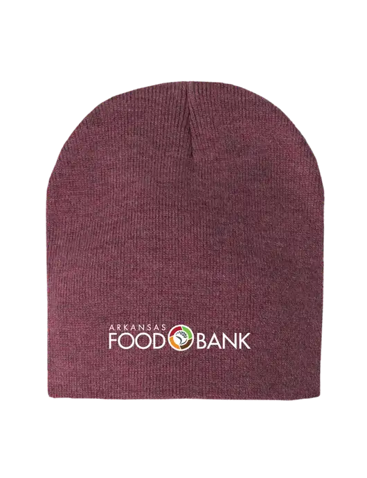 Cardinal Heather Element Knit Beanie w/Arkansas Foodbank Logo