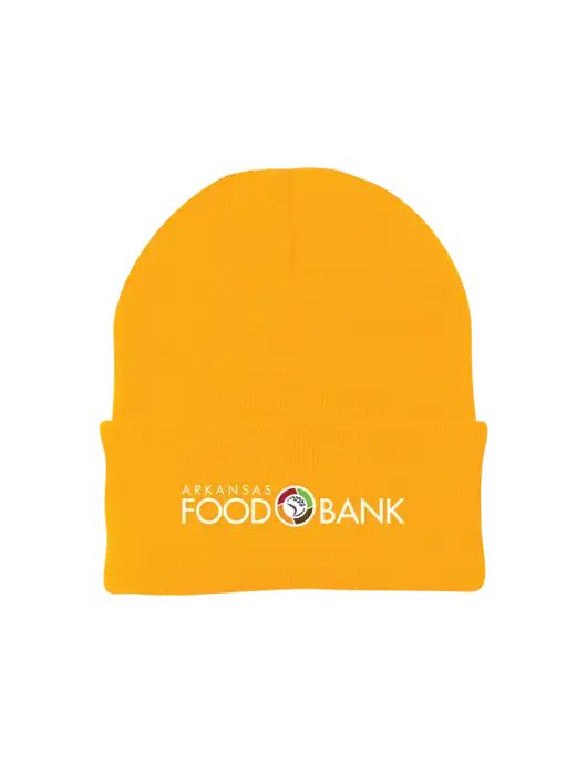 Gold Knit Cap w/Arkansas Foodbank Logo