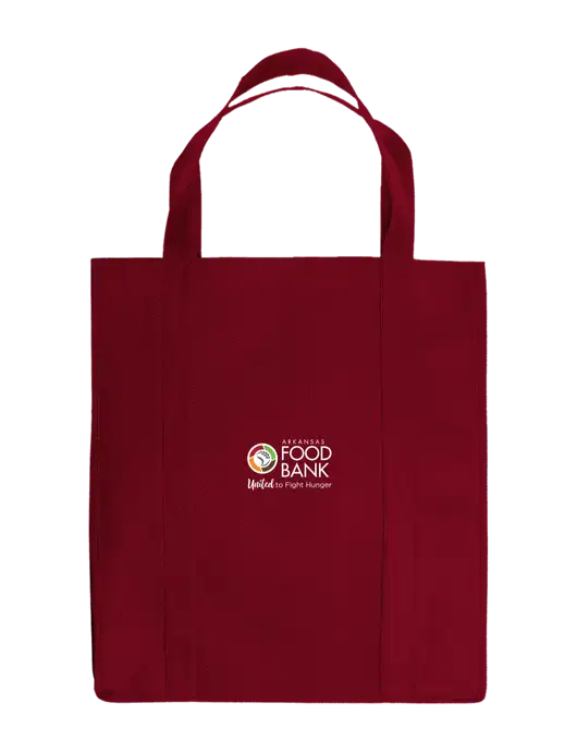 Eco Reusable Jumbo Maroon Shopping Bag w/Arkansas Foodbank Logo