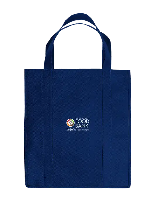 Eco Reusable Jumbo Navy Blue Shopping Bag w/Arkansas Foodbank Logo