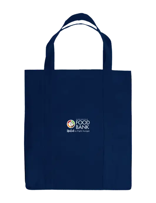 Eco Reusable Jumbo Navy Blue Shopping Bag w/Arkansas Foodbank Logo