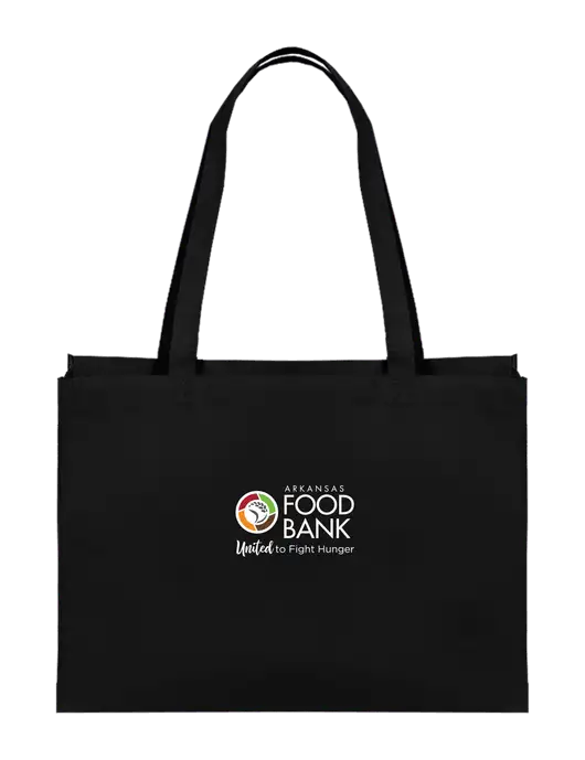 Eco Reusable Black Tote w/Arkansas Foodbank Logo