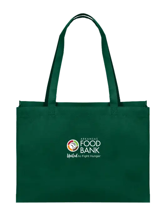 Eco Reusable Dark Green Tote w/Arkansas Foodbank Logo