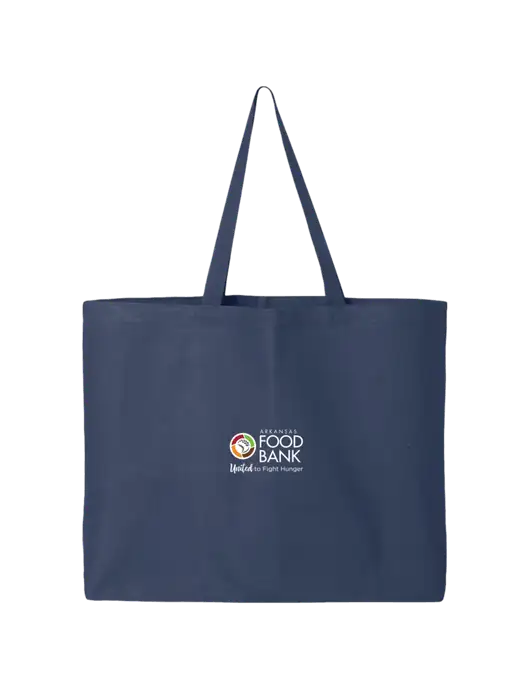 Sturdy Canvas Navy Tote w/Arkansas Foodbank Logo