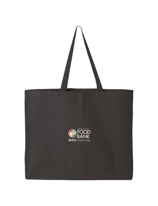 Sturdy Canvas Charcoal Tote w/Arkansas Foodbank Logo