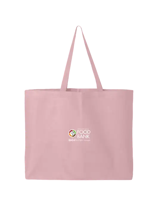 Sturdy Canvas Light Pink Tote w/Arkansas Foodbank Logo