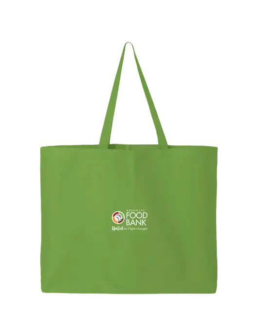 Sturdy Canvas Lime Green Tote w/Arkansas Foodbank Logo