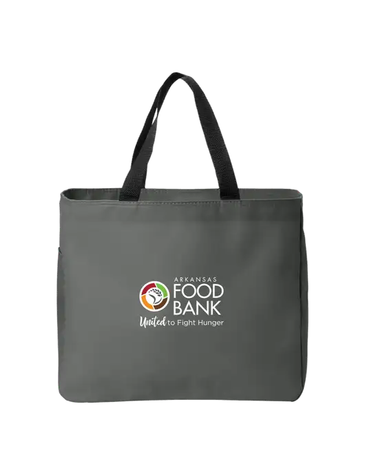 Essential Dark Grey Tote w/Arkansas Foodbank Logo