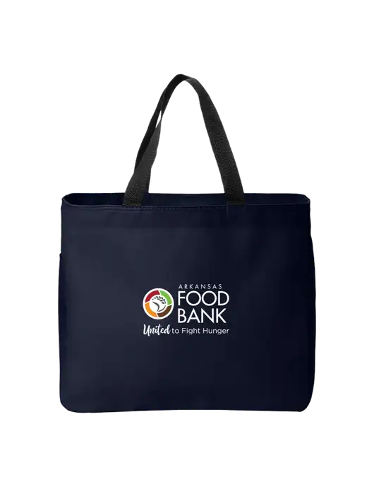 Essential Dark Navy Tote w/Arkansas Foodbank Logo