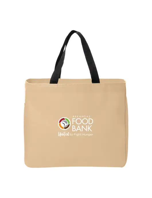 Essential Dark Tan Tote w/Arkansas Foodbank Logo