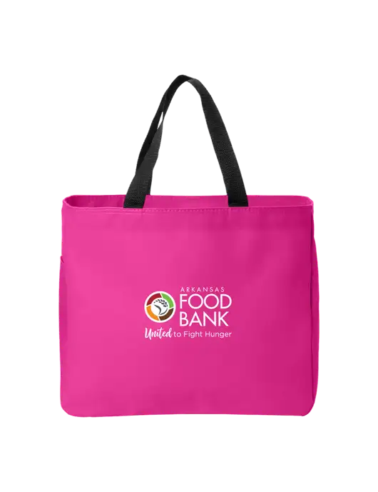 Essential Dark Fuchsia Tote w/Arkansas Foodbank Logo