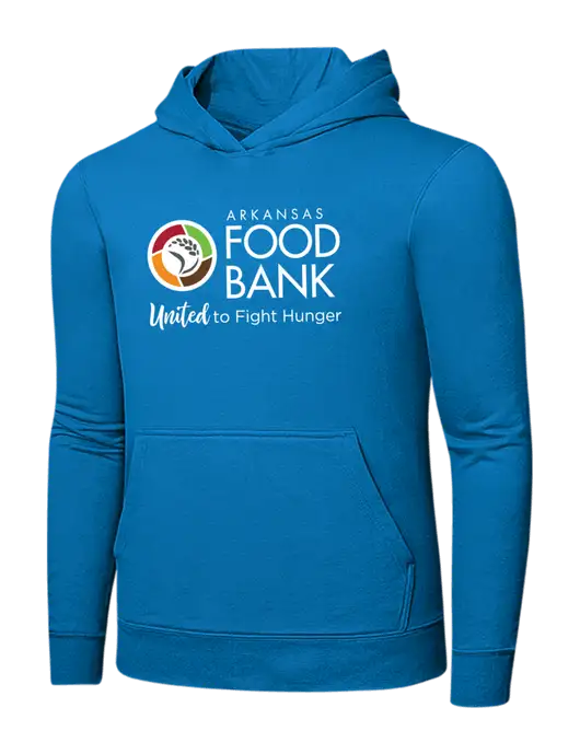Medium Dark Sapphire 7.8 oz Ring Spun Hooded Sweatshirt w/Arkansas Foodbank Logo