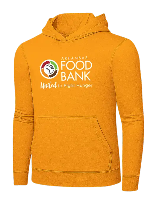 Yellow Gold 7.8 oz Ring Spun Hooded Sweatshirt w/Arkansas Foodbank Logo