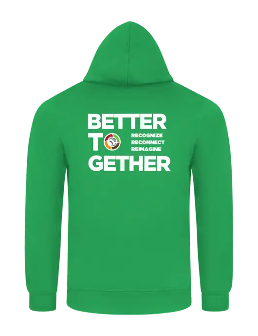 Light Kelly Green 7.8 oz Ring Spun Hooded Sweatshirt w/Better Together Logo, Arkansas Foodbank Logo