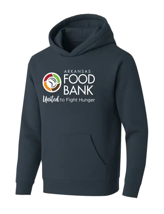 BELLA+CANVAS Dark Grey Sponge Fleece Pullover Hoodie w/Arkansas Foodbank Logo